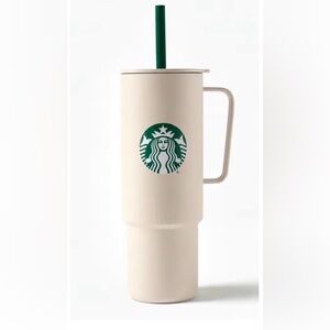 Starbucks MiiR 2025 Holiday White Handle Tumbler. 32oz